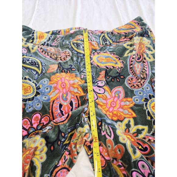 Boden Paisley Print Cropped Trousers Pants Women Sz 12R Satin High Waist Pockets - Picture 6 of 9